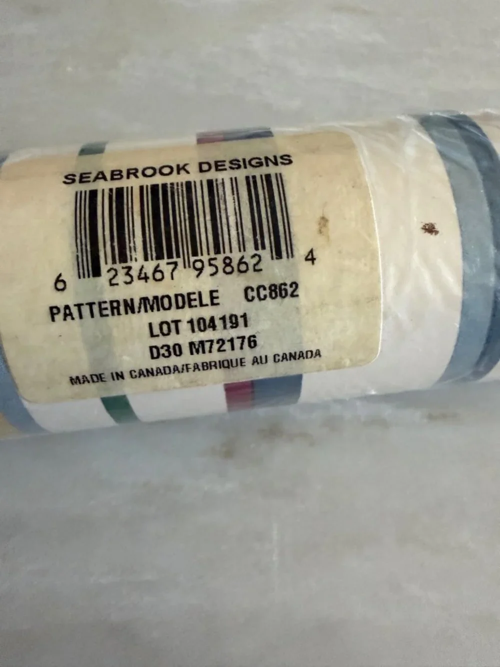 Seabrook Designs Pre-Pasted Vinyl Wallpaper Roll Striped Pattern Washable CC862